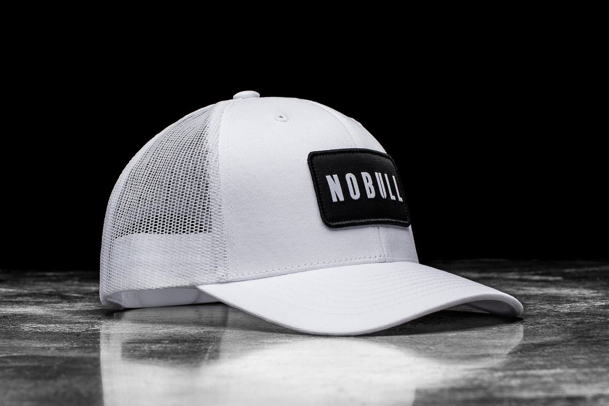 Nobull Curved-Brim Trucker Men's Hats White | Australia (WP2694)